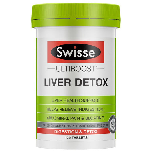 Swisse Ultiboost Liver Detox | Helps Relieve Symptoms of Indigestion & Bloating | 120 Tablets