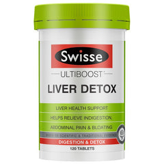 Swisse Ultiboost Liver Detox | Helps Relieve Symptoms of Indigestion & Bloating | 120 Tablets