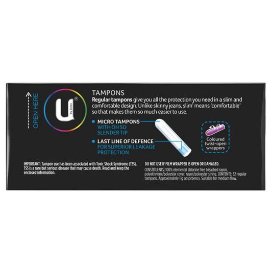 U By Kotex Regular Slim Tampons 32 Pack