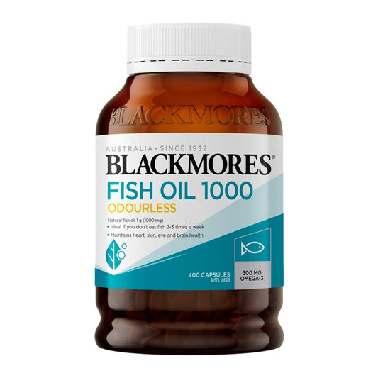 Blackmores 无味天然 Omega-3 鱼油 1000 毫克 400 粒胶囊