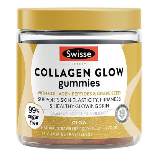 Swisse Beauty Collagen Glow 45 Gummies Natural Strawberry & Vanilla Flavour