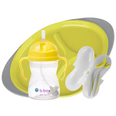 B.Box Toddler Sippy Cup and Cutlery Plate Set Yellow