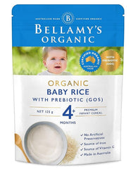 Bellamy's Organic Baby Rice With Prebiotic 4+ Months 125g