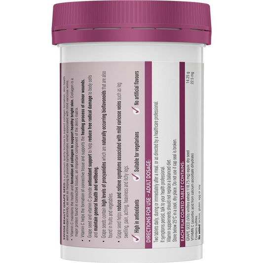 Swisse Grape Seed Collagen Antioxidant Support 14,250mg 180 Tablets