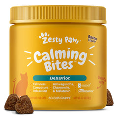 Zesty Paws Cat Calming Bites Bacon 60ct