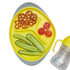 B.Box Toddler Sippy Cup and Cutlery Plate Set Yellow