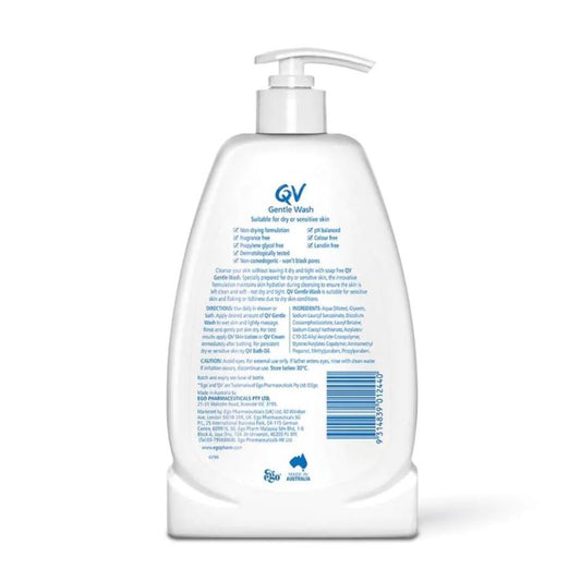 EGO QV Gentle Wash Re-Hydrates Dry Skin 500g