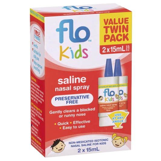 Flo Kids Saline Spray Twin Pack 2 x 15ml Exclusive Size