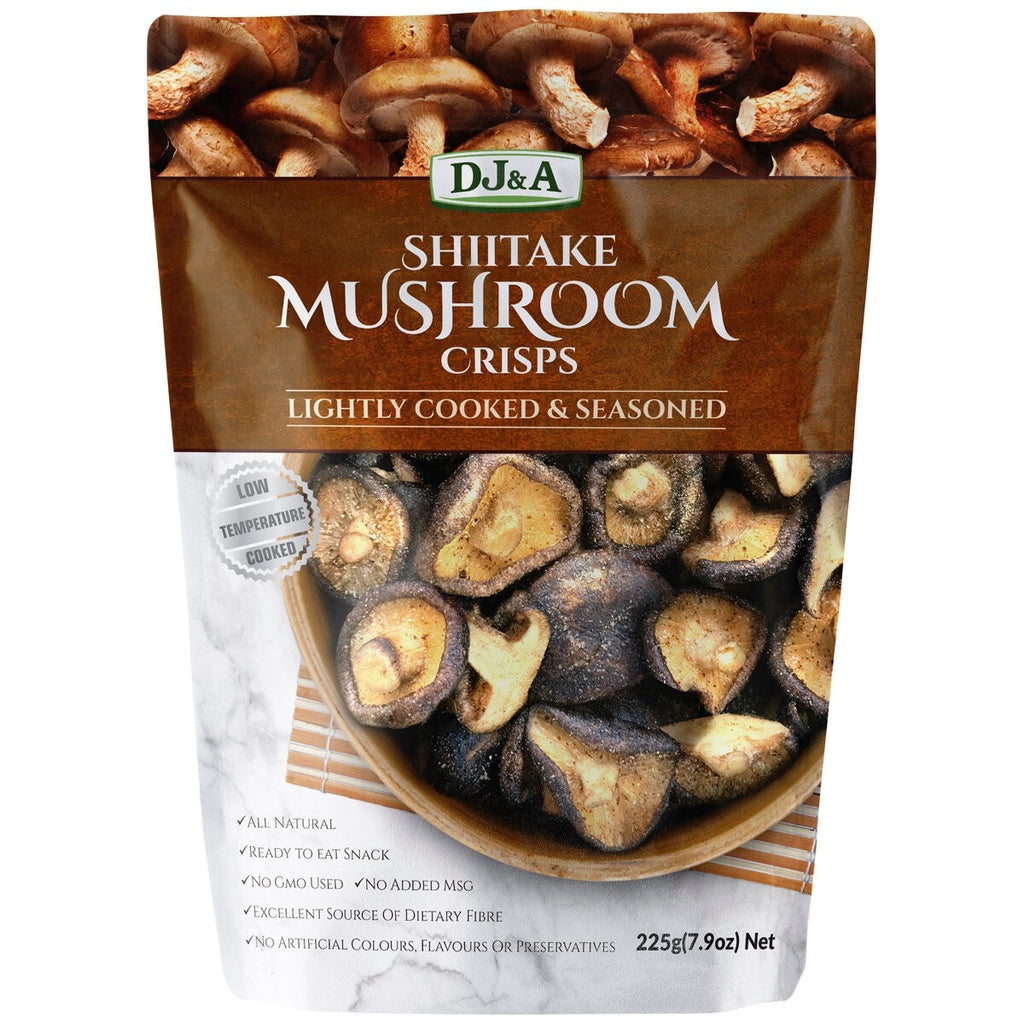 Shiitake Mushroom Crisps - Lightly Cooked and Seasoned 225g