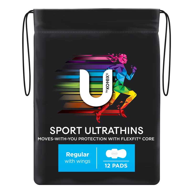 U by Kotex Sport 超薄卫生巾 常规护翼 12 片装