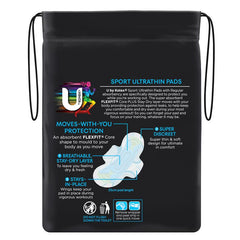 U by Kotex Sport Ultrathins Pads Regular Wing 12 Pack