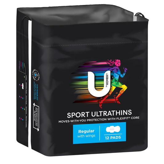 U by Kotex Sport 超薄卫生巾 常规护翼 12 片装