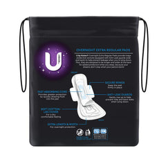 U by Kotex Extra Overnight Pads Wing 10 Pack