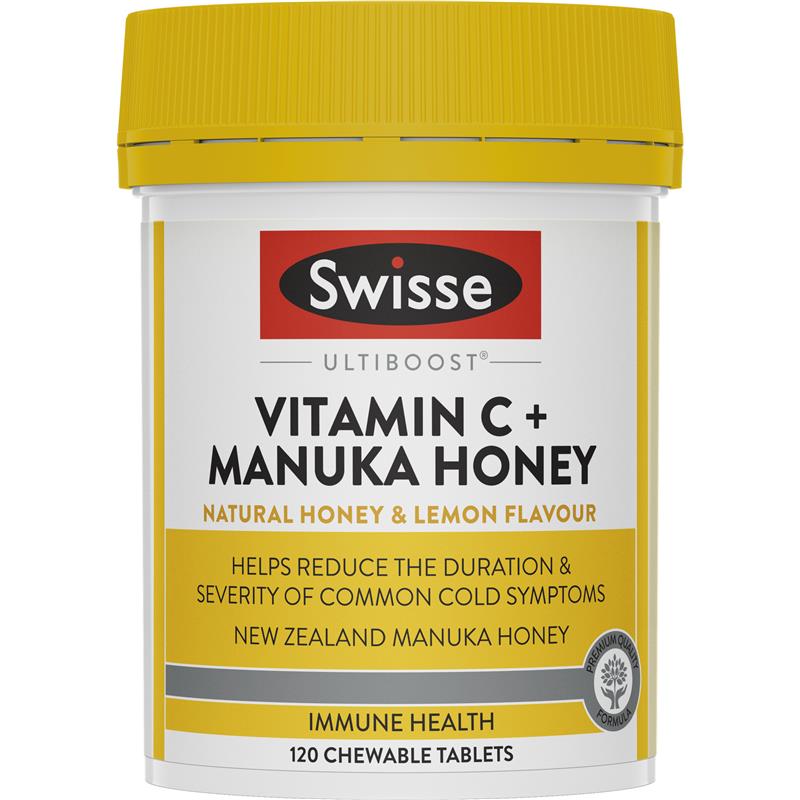 Swisse Ultiboost Vitamin C + Manuka Honey 120 Tablets