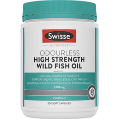 Swisse Ultiboost Odourless High Strength Wild Fish Oil 1500mg 200 Capsules