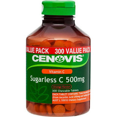 Cenovis Sugarless Vitamin C for Immune Support 500mg - 300 Orange Flavour Chewable Tablets