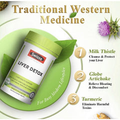 Swisse Ultiboost Liver Detox  Indigestion Bloating Relieve 200 Tablets (Vegan and Halal)