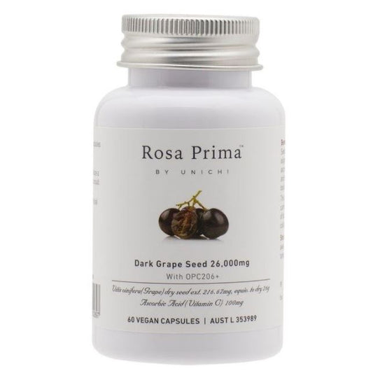 Rosa Prima By Unichi Dark Grape Seed 26,000mg 60 Capsules