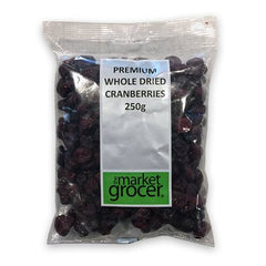 The Market Grocer Dried Cranberries Whole 250g