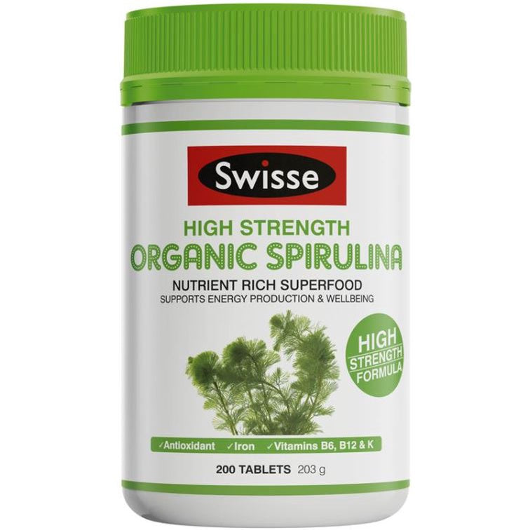 Swisse High Strength Organic Spirulina 1000mg 200 Tablets