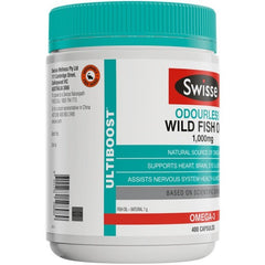 Swisse Ultiboost 无味野生鱼油 Omega-3 EPA DHA 1000mg 400 粒胶囊