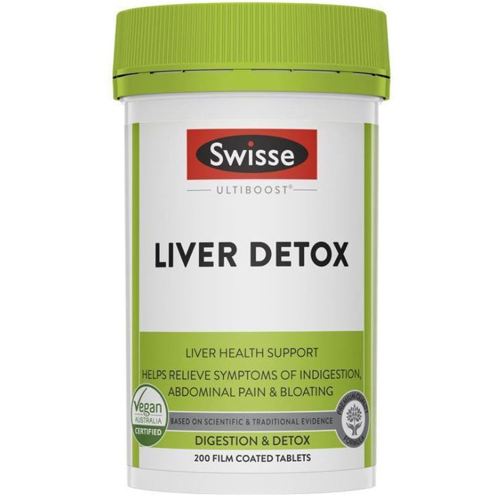 Swisse Ultiboost Liver Detox  Indigestion Bloating Relieve 200 Tablets (Vegan and Halal)