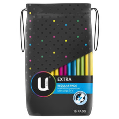 U By Kotex Extra Regular Pads Maximum Protection With Wings 16 Pads