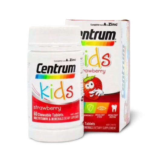 Centrum Kids Multi Vitamin Immune Support Healthy Eyes Teeth 60 Strawberry Tablets