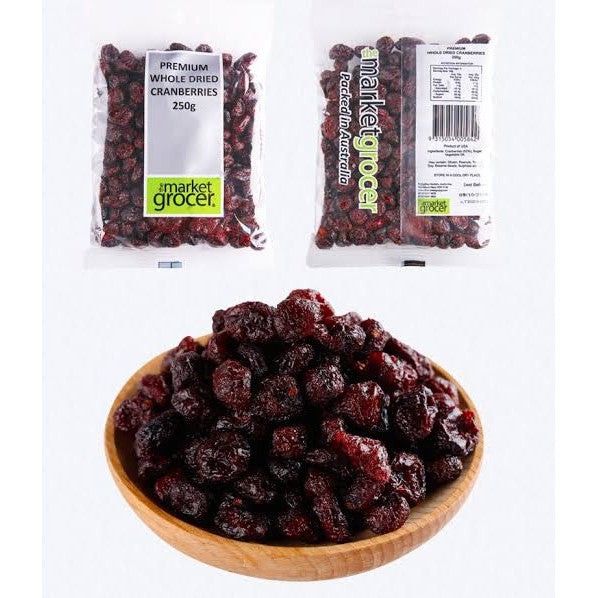 The Market Grocer Dried Cranberries Whole 250g