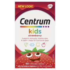 Centrum Kids Multi Vitamin Immune Support Healthy Eyes Teeth 60 Strawberry Tablets