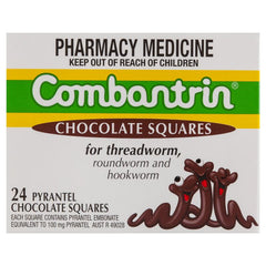 Combantrin Chocolate Squares Worm Treatment Deworming 24 Pack